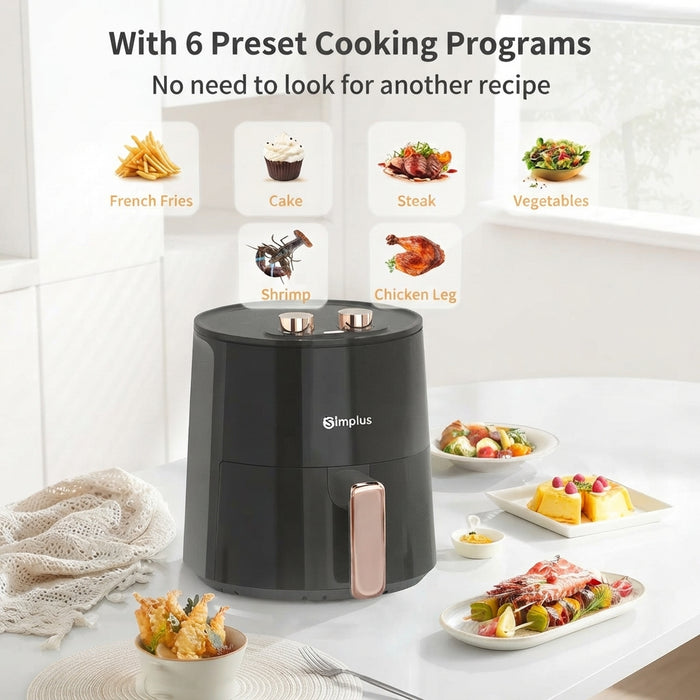 AIR FRYER 007 MECHANICAL MODEL W/10 COOKING SHEETS 3.5L BK BS