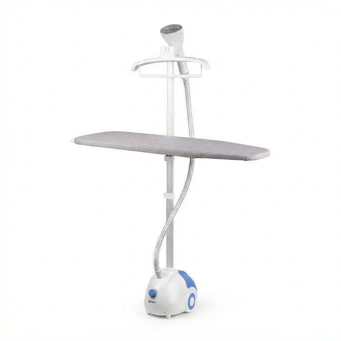 STANDING GARMENT STEAMER 014-SINGLE-ROD WITH BOARD-1.8L WH/GY