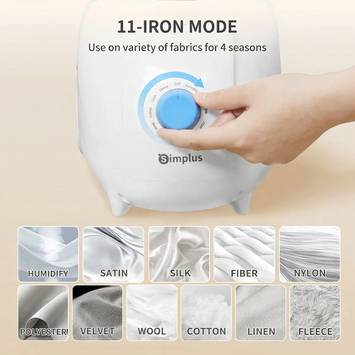 STANDING GARMENT STEAMER 014-SINGLE-ROD WITH BOARD-1.8L WH/GY