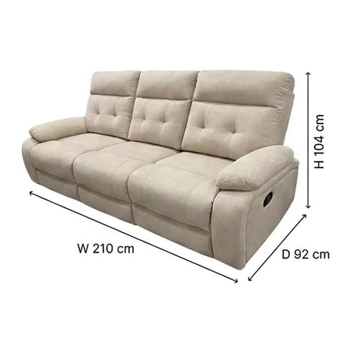 3S RECLINER MD1248 CREAMY