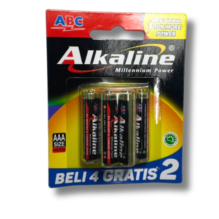 ABC BATTERY ALKALINE AAA 4+2PCS
