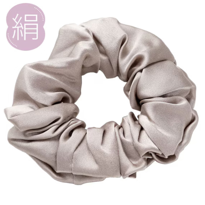 SILK HAIR TIE L GY NC