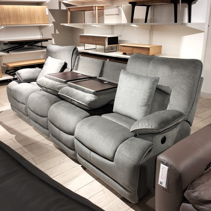 B GRADE | 4 SEATER ELECTRIC FABRIC SOFA HIT DBR 2CS