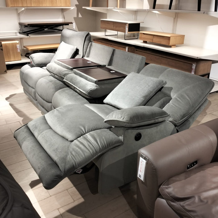 B GRADE | 4 SEATER ELECTRIC FABRIC SOFA HIT DBR 2CS