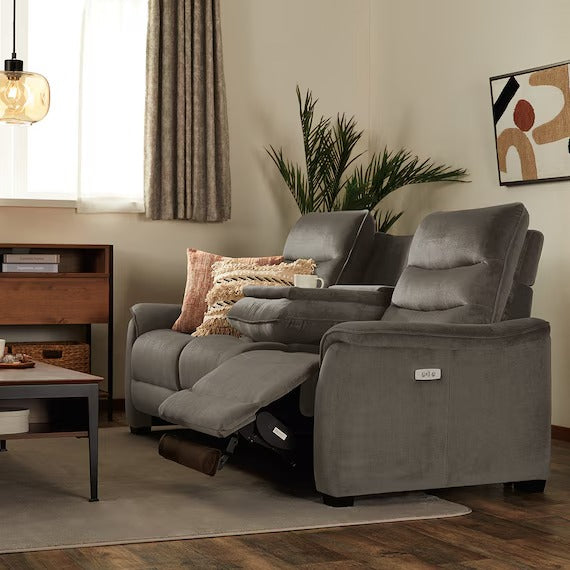 3P ELECTRIC SOFA N-BELIEVA 3 MICROFIBER GY