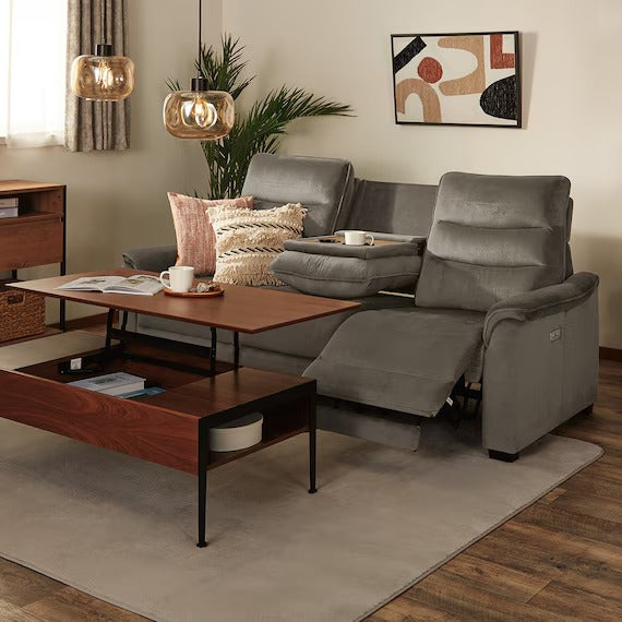 3P ELECTRIC SOFA N-BELIEVA 3 MICROFIBER GY